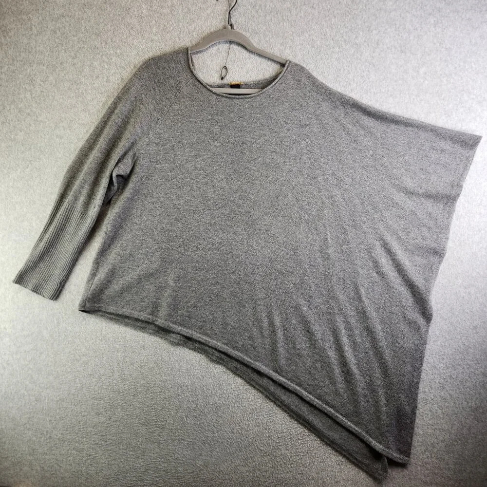 Chico's Light Gray Asymmetric Poncho Sweater